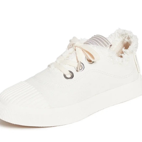 Zimmermann Cream Frayed Sneakers worn once size 8 1/2 originally 385.00 - Picture 4 of 5